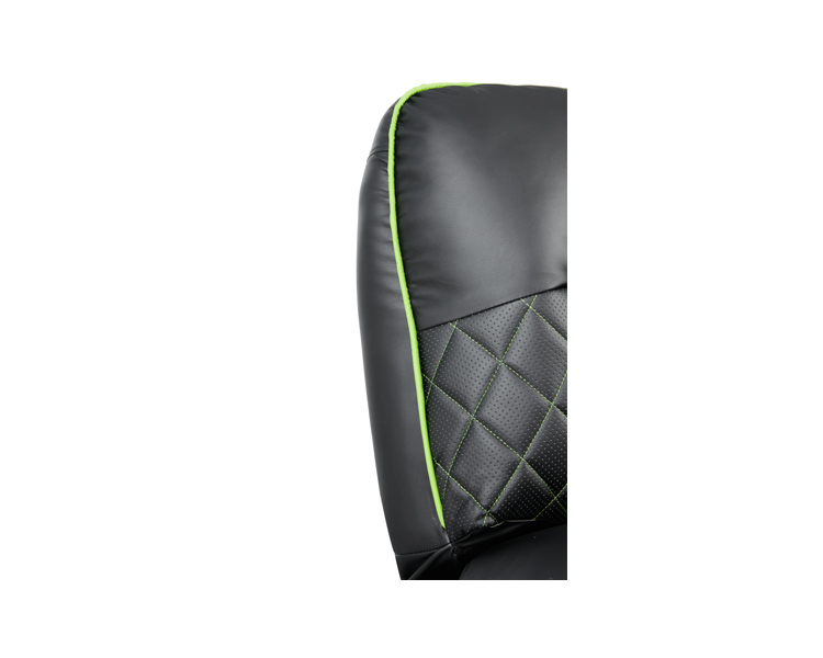 Gaming Chair: Vertex Throne Gaming Sofa Black/Green PVC